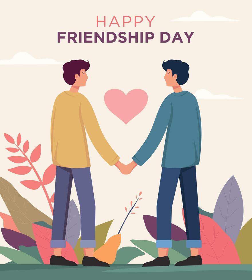 gelukkig vriendschap dag illustratie sjabloon vector