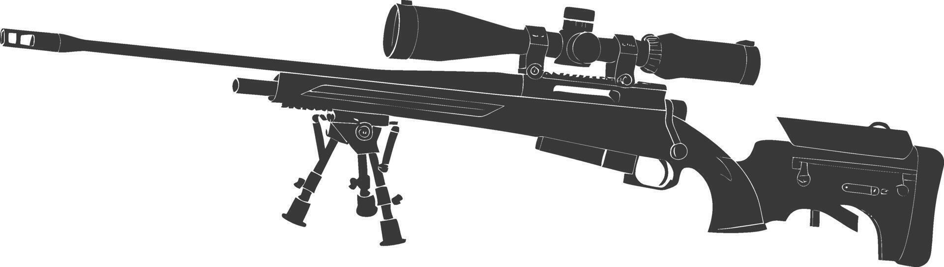 silhouet scherpschutter geweer- geweer leger wapen zwart kleur enkel en alleen vector