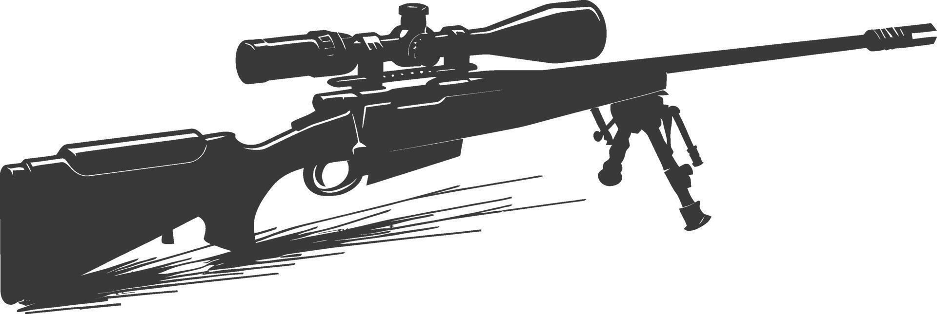 silhouet scherpschutter geweer- geweer leger wapen zwart kleur enkel en alleen vector