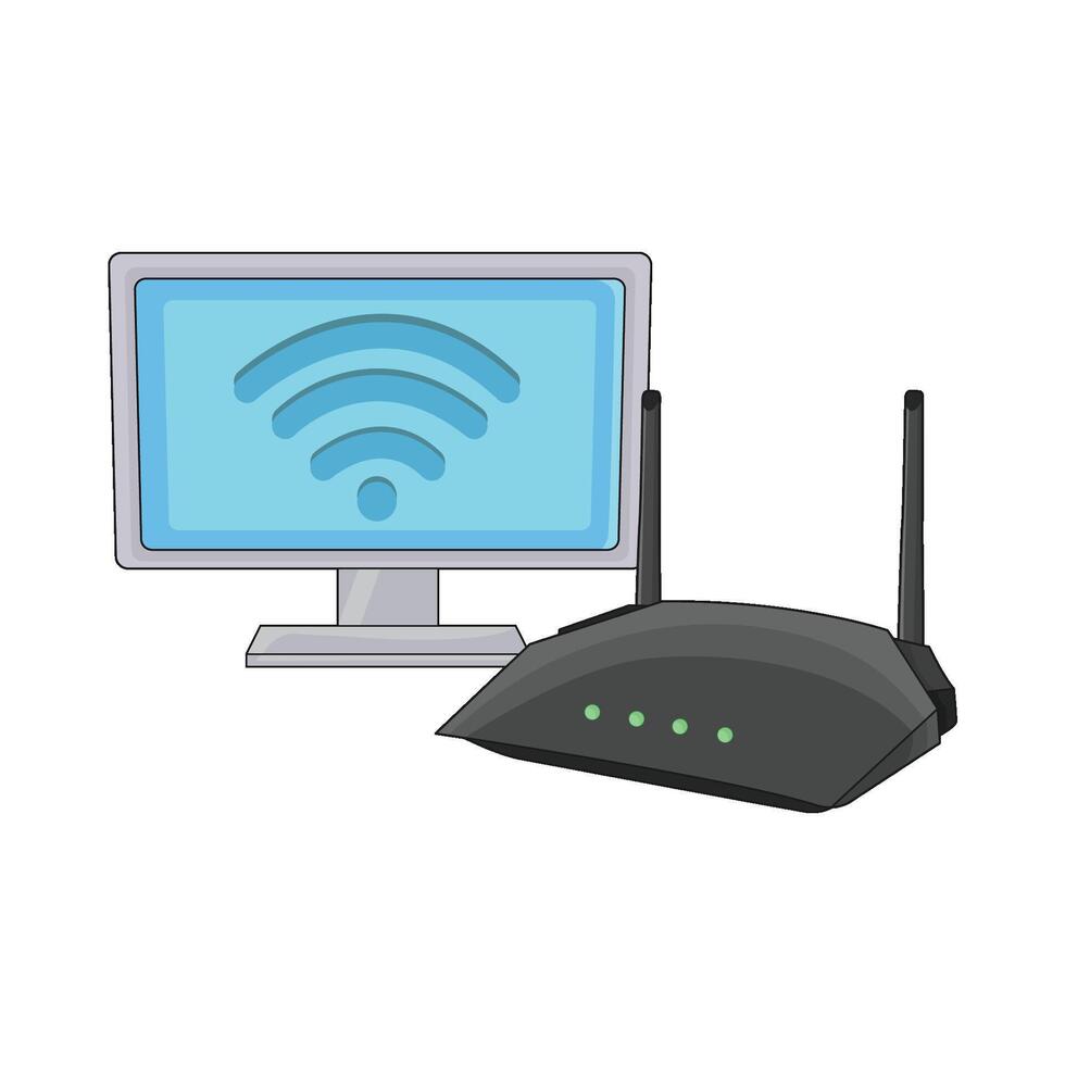 illustratie van Wifi router vector