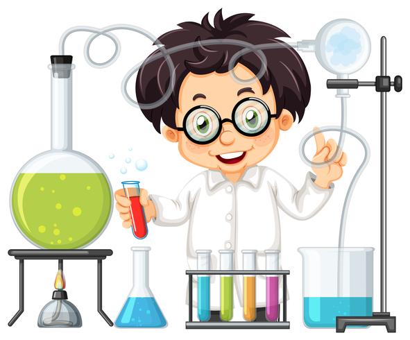 A Chemist Experiment at Lab vector