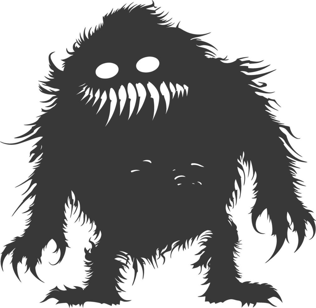 silhouet grappig monster zwart kleur enkel en alleen vector