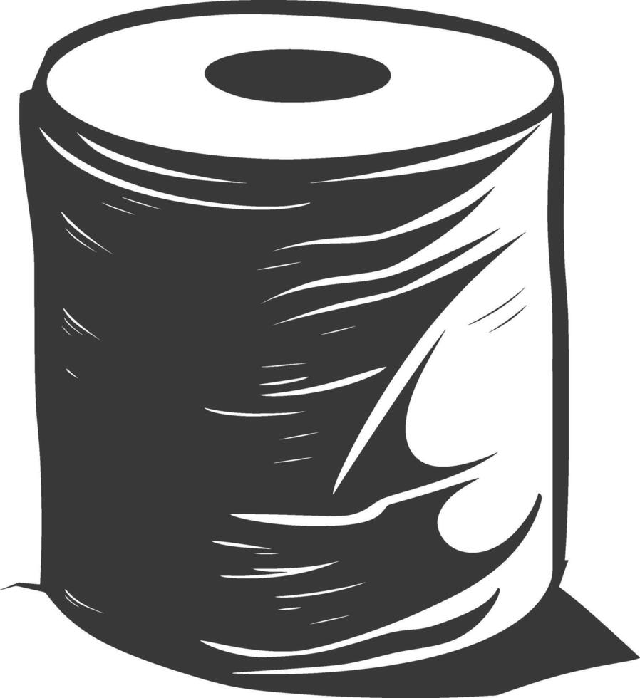 silhouet toilet papier zwart kleur enkel en alleen vector