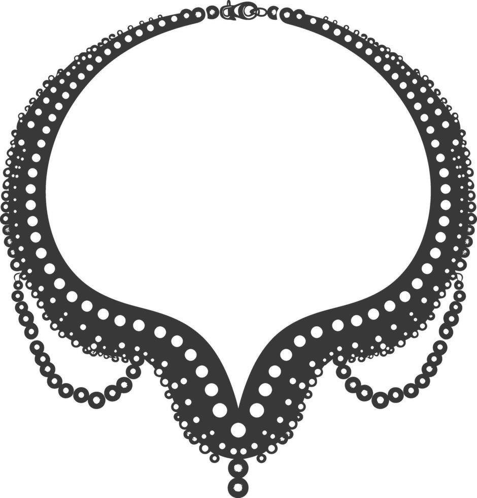 silhouet sieraden ketting accessoires zwart kleur enkel en alleen vector