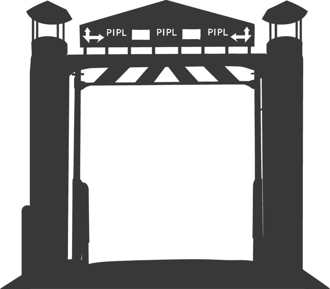 silhouet tol weg poort zwart kleur enkel en alleen vector