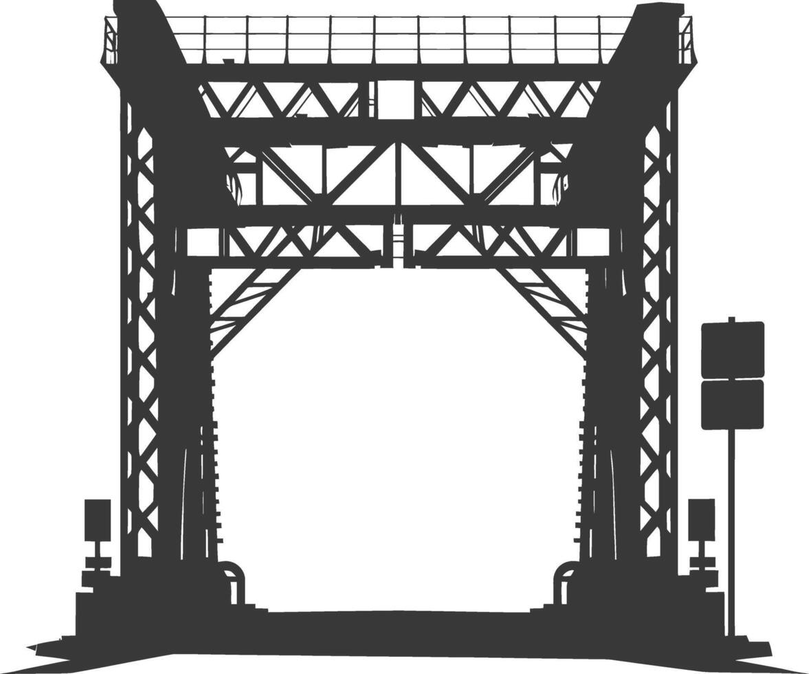 silhouet tol weg poort zwart kleur enkel en alleen vector