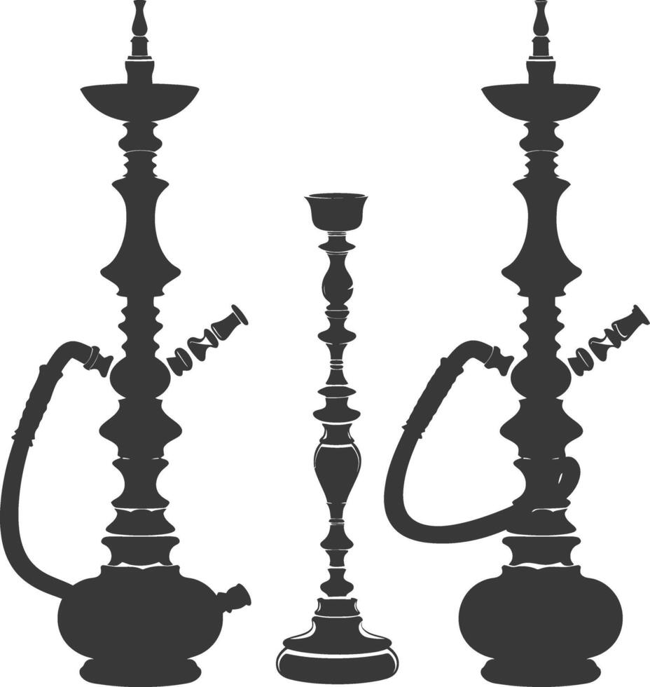 silhouet desarj Turks waterpijpen traditioneel shisha zwart kleur enkel en alleen vector