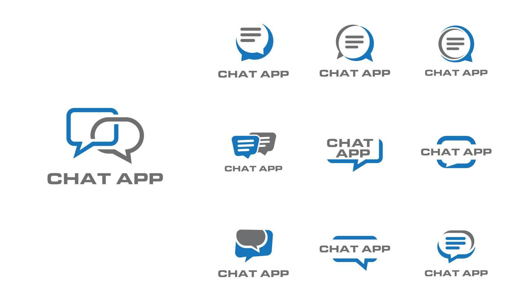 bubble speech logo ontwerpconcept gerelateerd aan chat-app vector