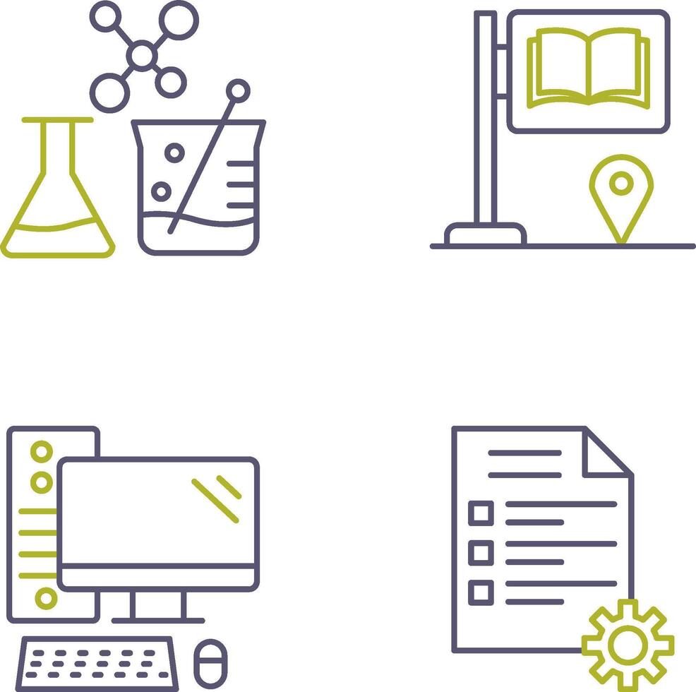 teken bord en chemie icoon vector