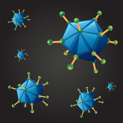 Naadloze achtergrond met blauw virus vector