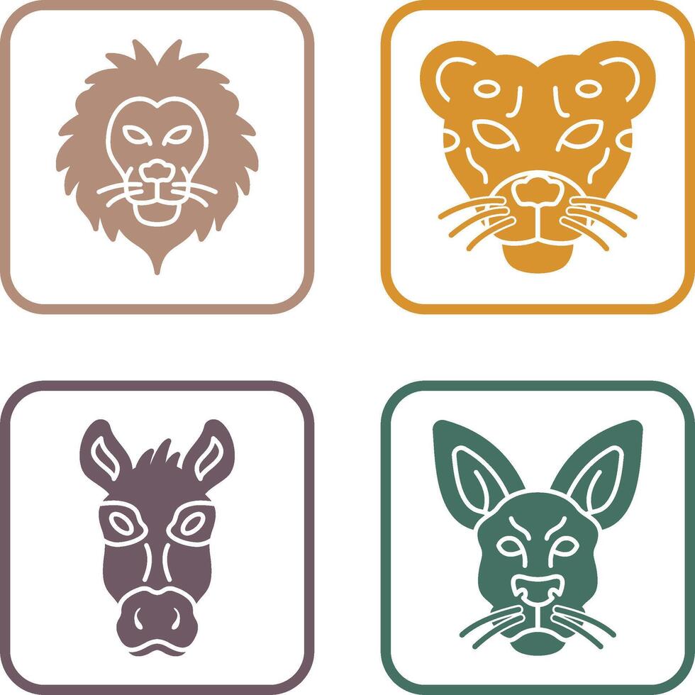 leeuw en Jachtluipaard icoon vector