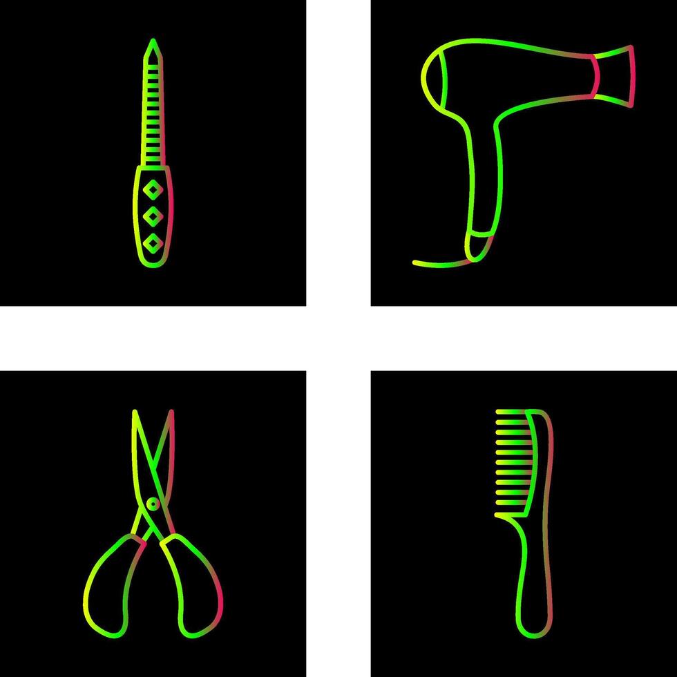 nagel het dossier en haar- droger icoon vector