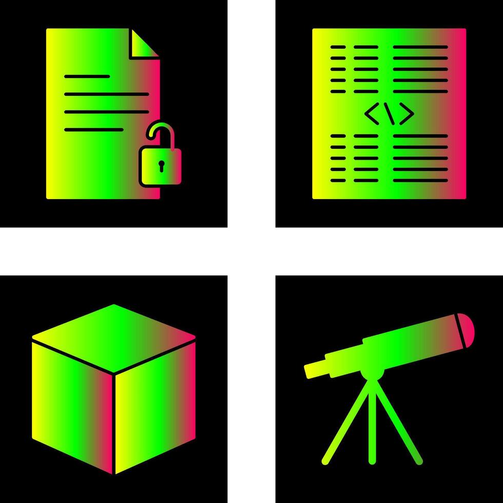 ontgrendelen document en stuk van code icoon vector