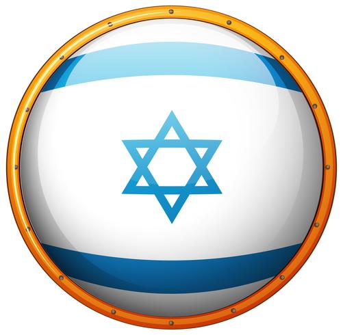 Israël vlag op ronde knop vector