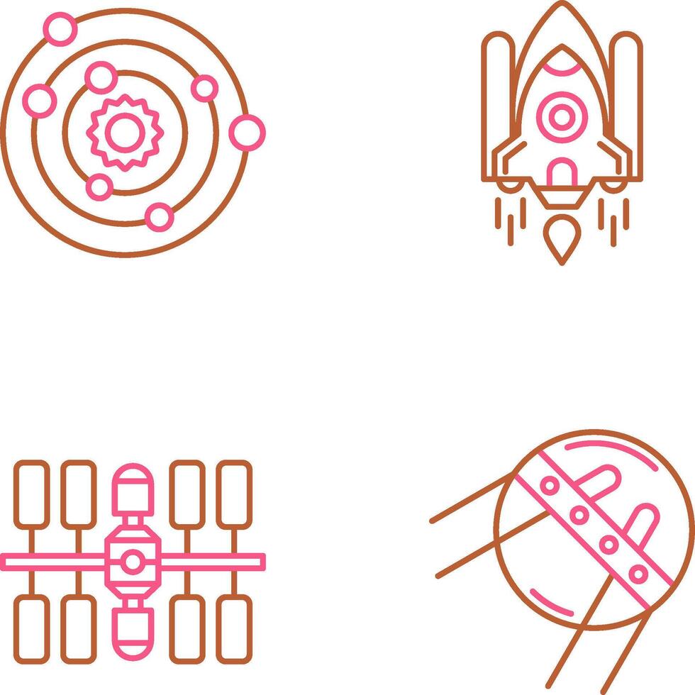 zonne- systemen en ruimte shuttle icoon vector