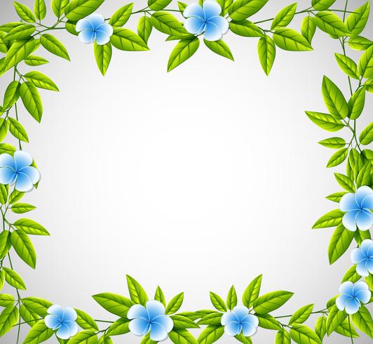 Blauwe bloem aard frame vector