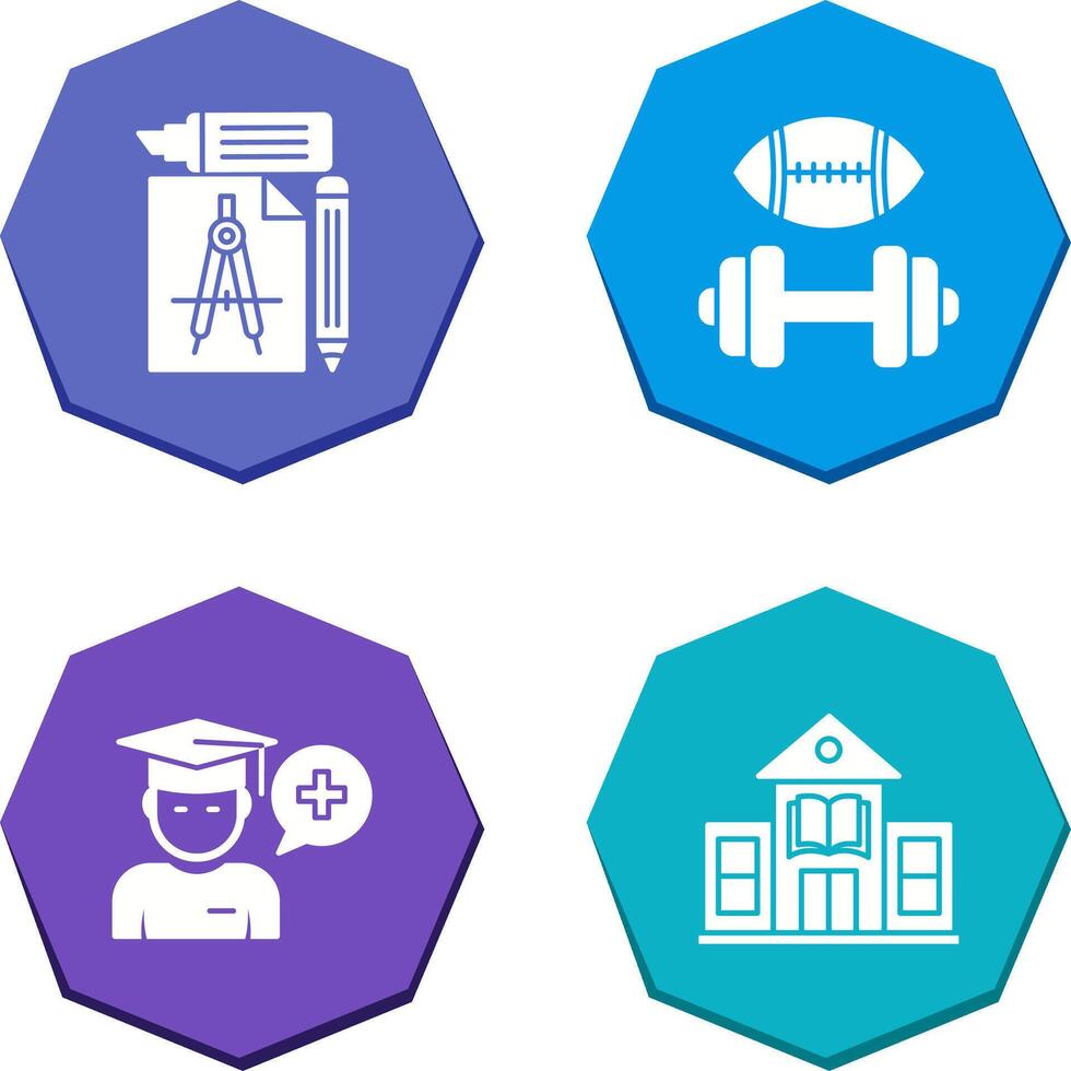 studie gereedschap en sport faculteit icoon vector