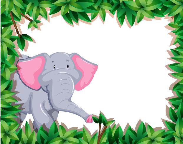 Olifant in aardkader vector