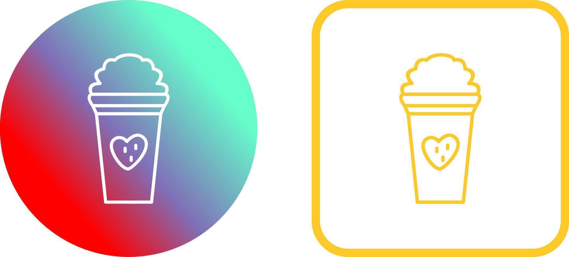 uniek aardbei milkshake icoon ontwerp vector