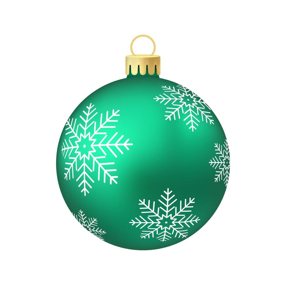 groene menthol kerstboom speelgoed of bal volumetrische en realistische kleurenillustratie vector