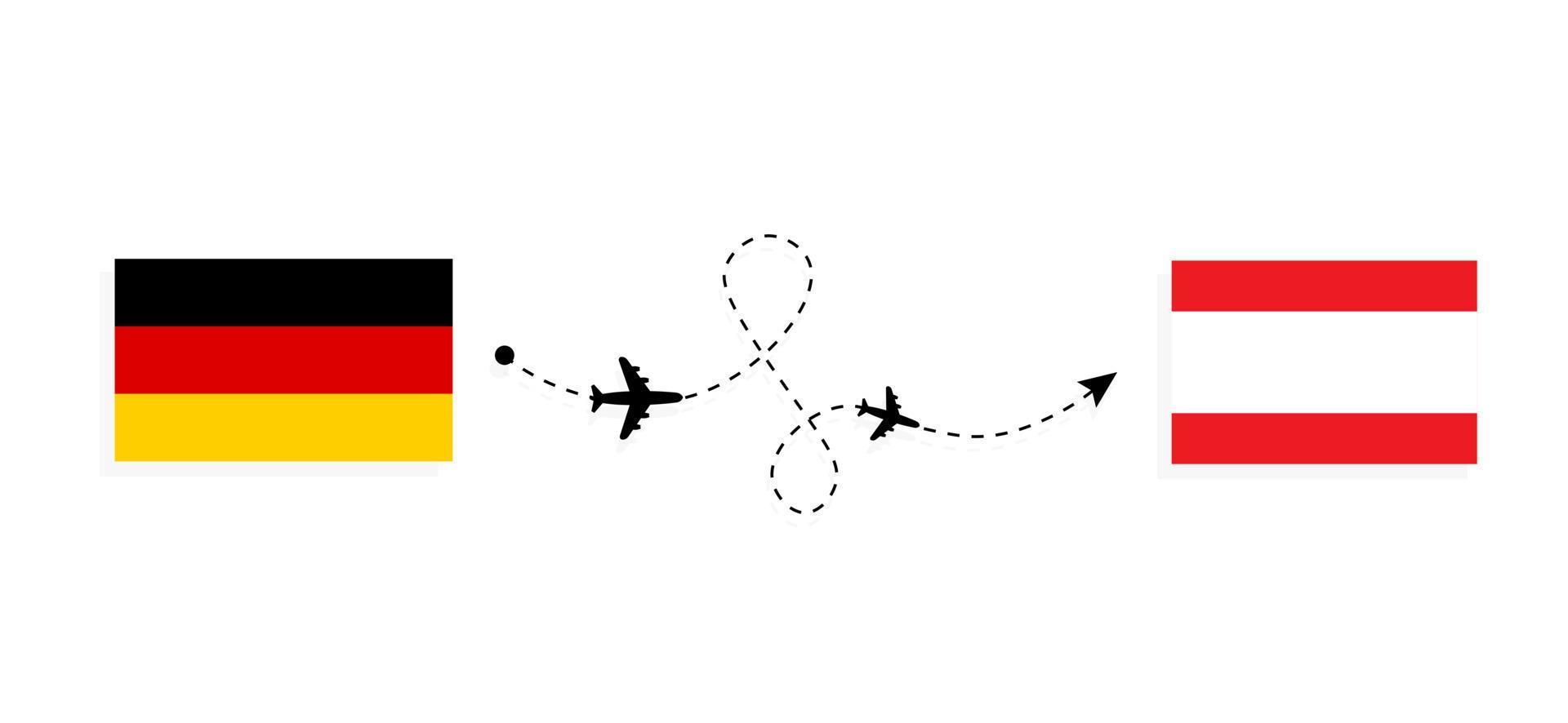 vlucht en reis van duitsland naar libanon per passagiersvliegtuig reisconcept vector