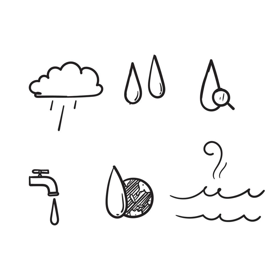 hand getrokken doodle waterdruppel illustratie vector cartoon stijl vector
