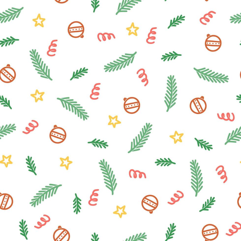 kerst doodle bal naadloos patroon vector