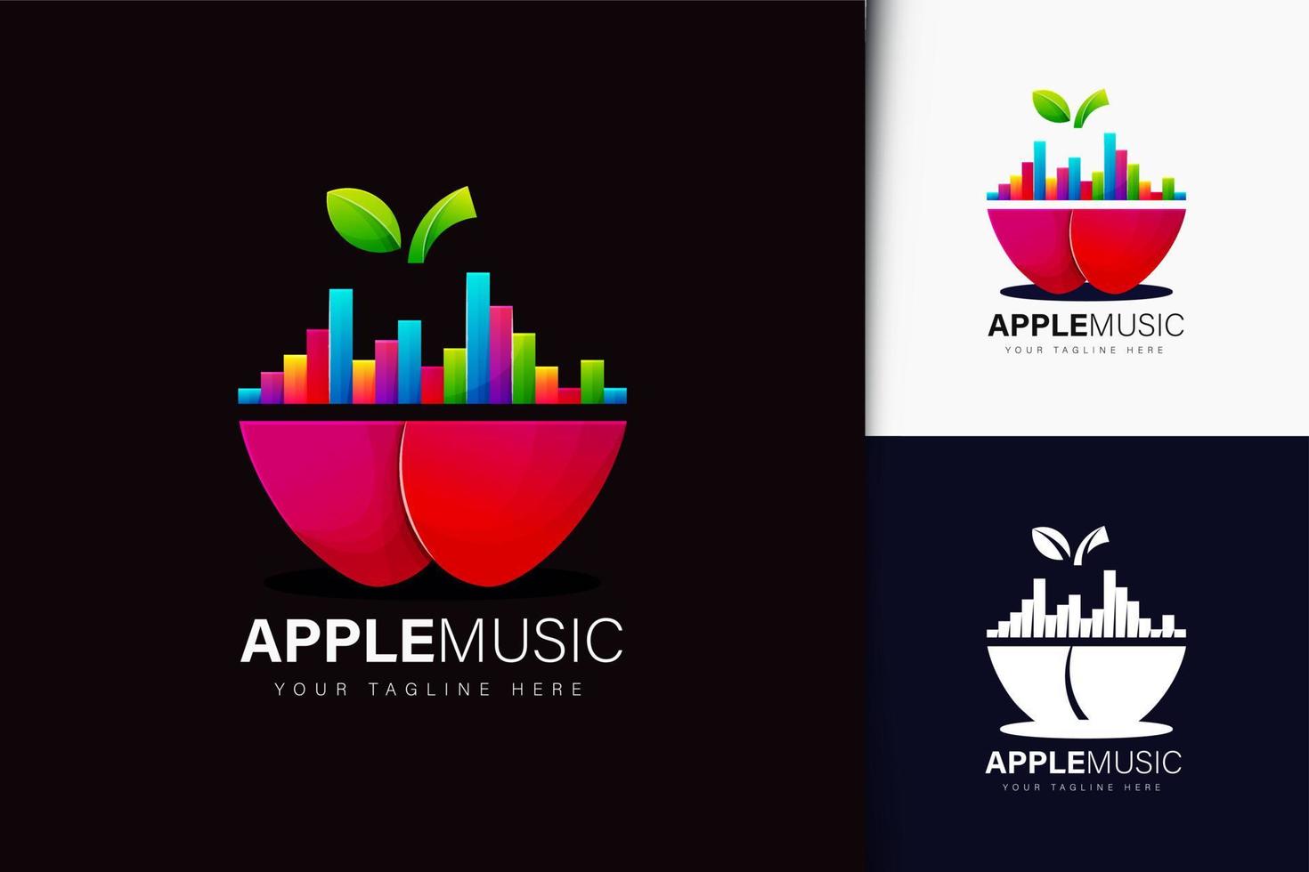 Apple muziek logo ontwerp vector