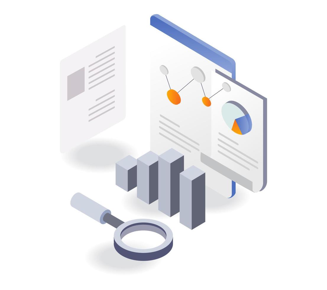 analytische datasheets en cirkeldiagrammen vector