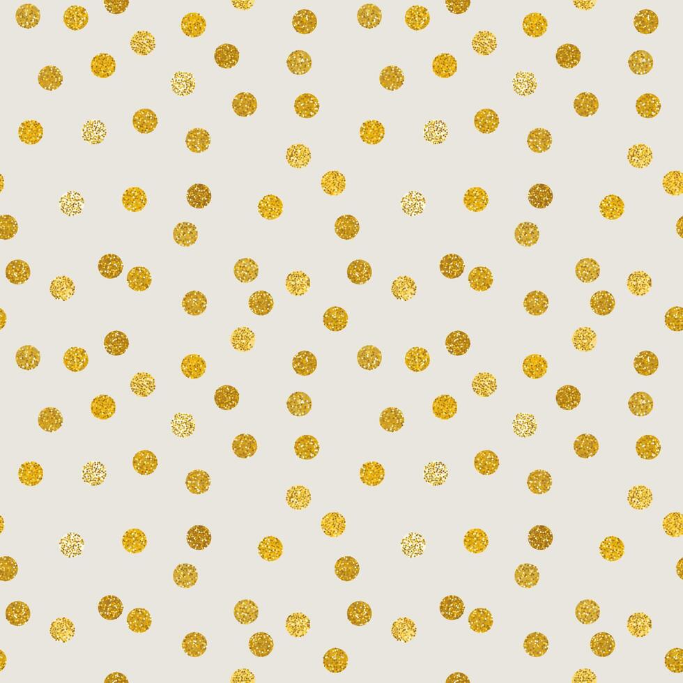 naadloos patroon in gouden schitteren polka stippen. illustratie, abstract achtergrond vector