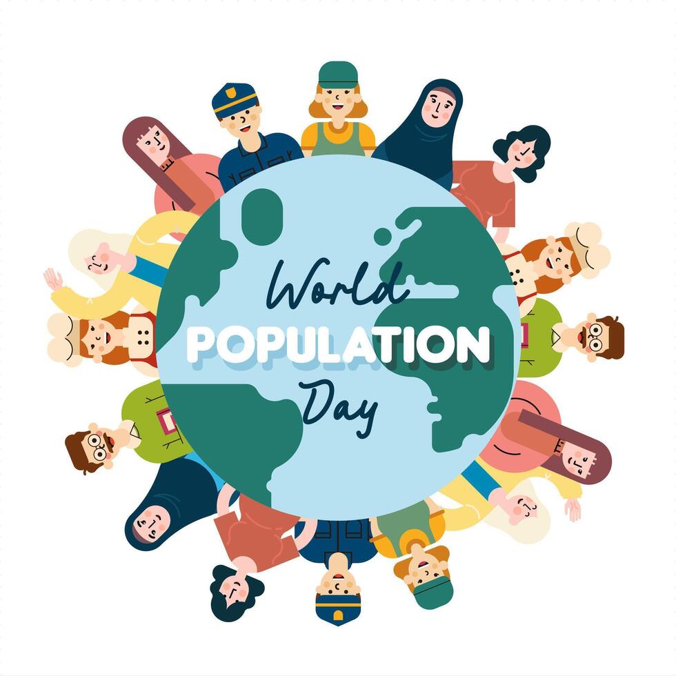 wereld bevolking dag illustratie achtergrond vector