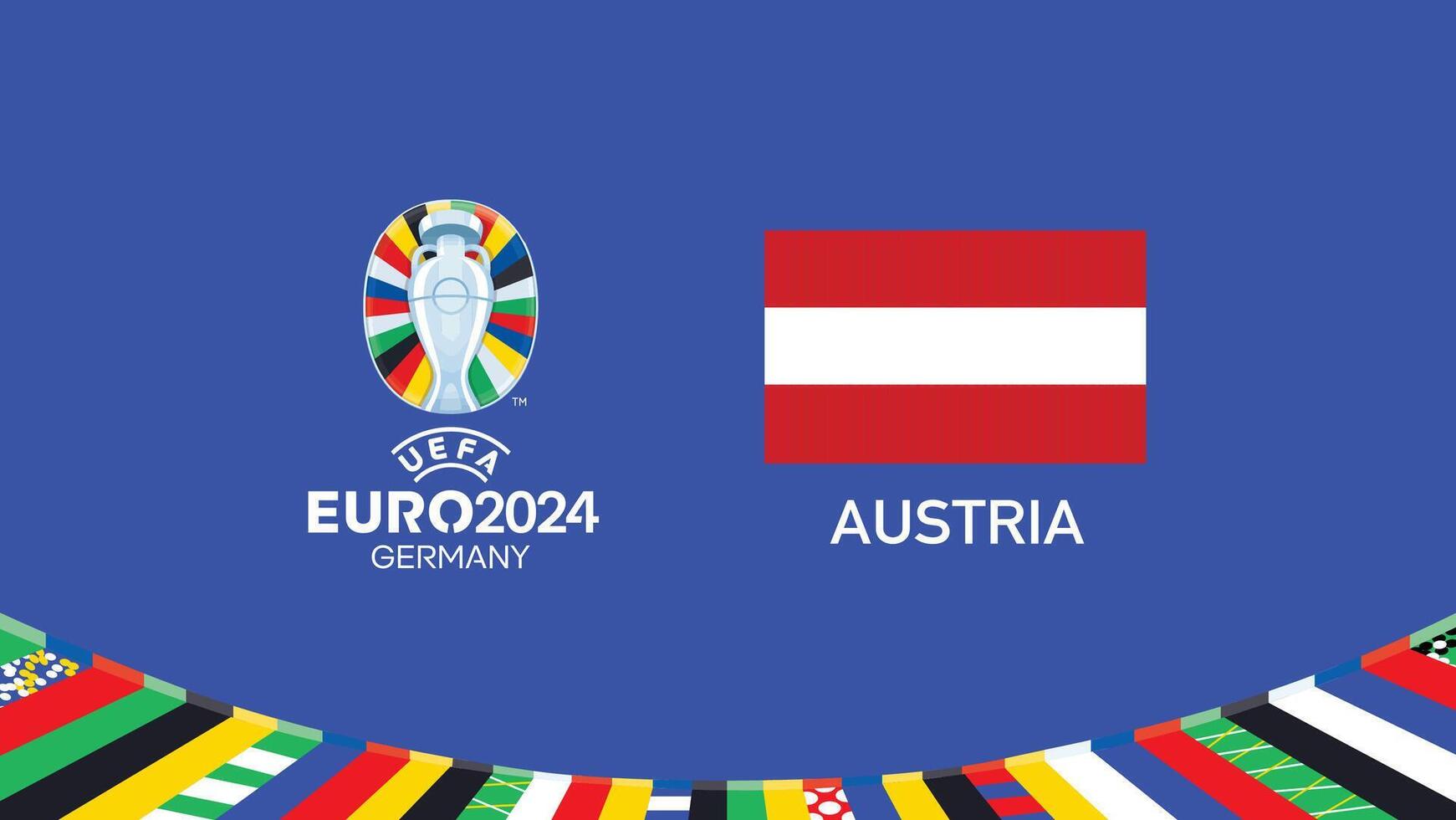 euro 2024 Oostenrijk embleem vlag teams ontwerp met officieel symbool logo abstract landen Europese Amerikaans voetbal illustratie vector
