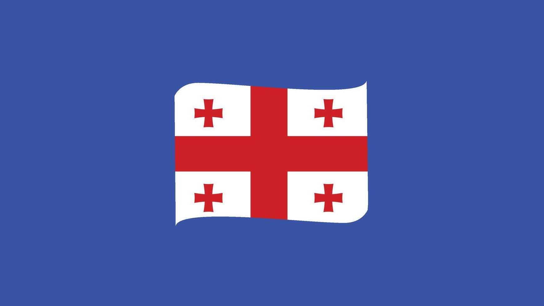 Georgië vlag lint Europese landen 2024 teams landen Europese Duitsland Amerikaans voetbal symbool logo ontwerp illustratie vector
