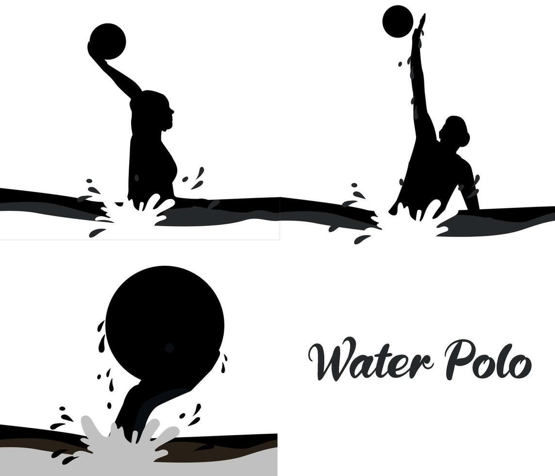 water polo silhouet kunst illustratie vector