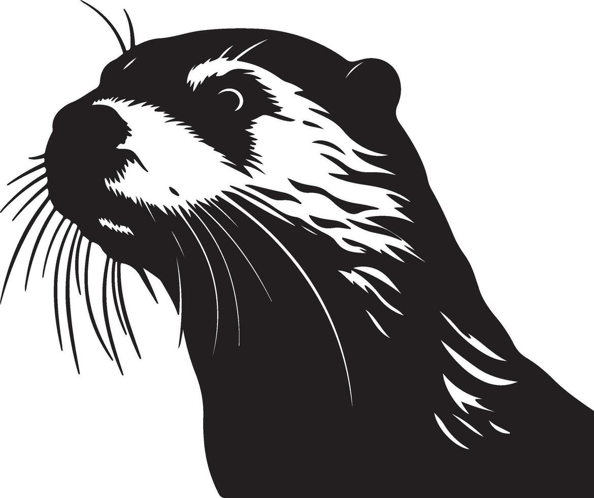 Otter silhouet illustratie wit achtergrond vector