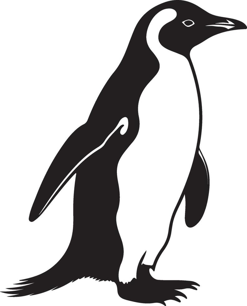 pinguïn silhouet illustratie wit achtergrond vector