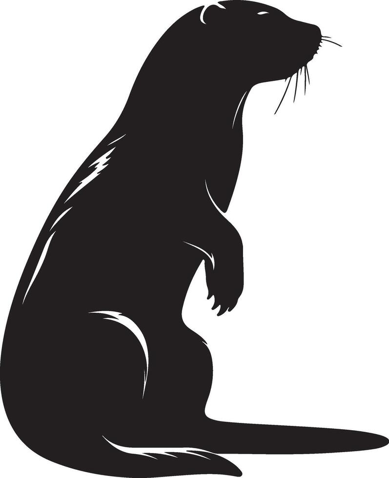 Otter silhouet illustratie wit achtergrond vector