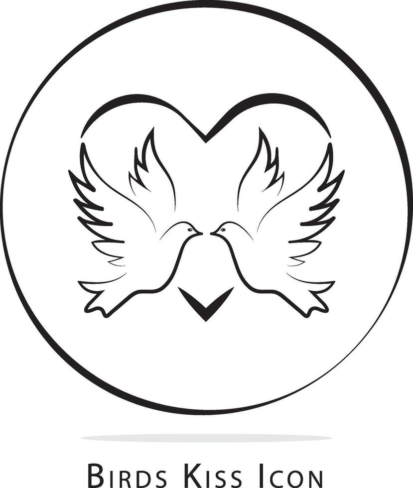 hart met Vleugels, liefde symbool , vogels liefde kus icoon vector