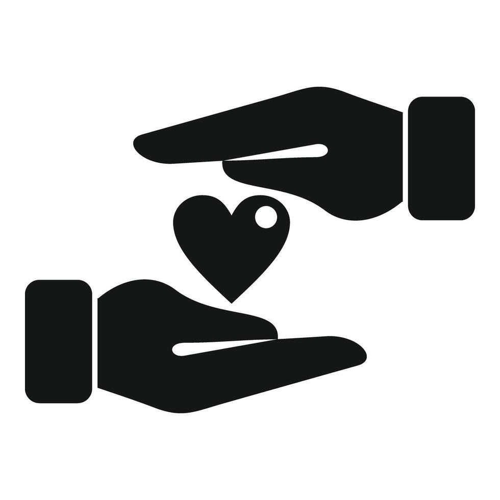 handen zorg hart icoon gemakkelijk . liefde ondersteuning vector