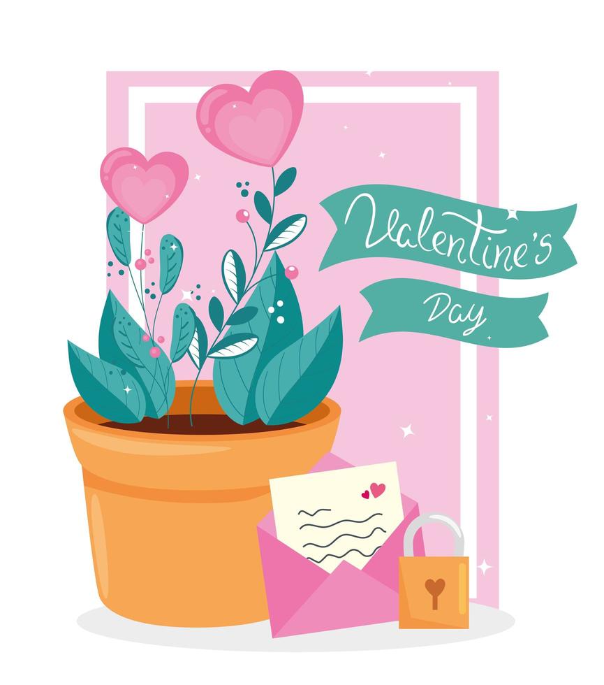 Valentijnsdag met bloemen en decoratie vector