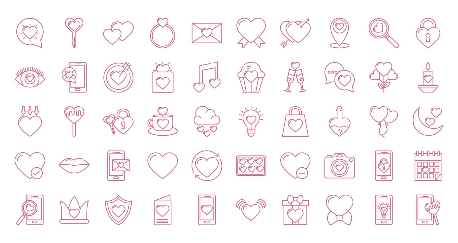 geïsoleerde liefde icon set vector design