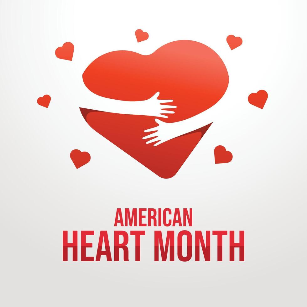 Amerikaans hart maand ontwerp sjabloon. hart vlak ontwerp en icoon. eps 10. vector