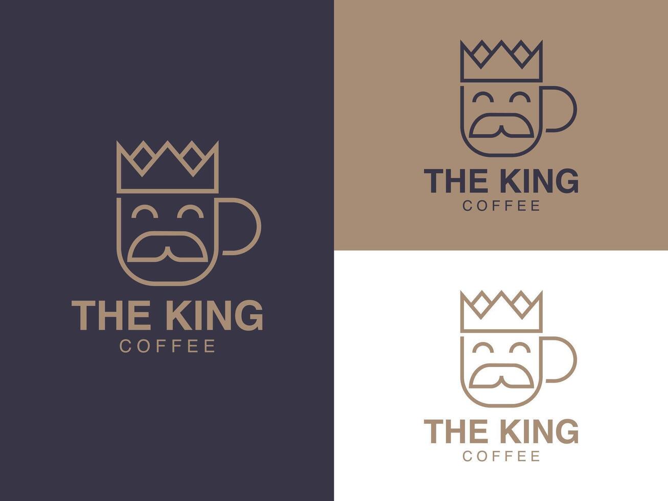 koning koffie logo ontwerp sjabloon vector