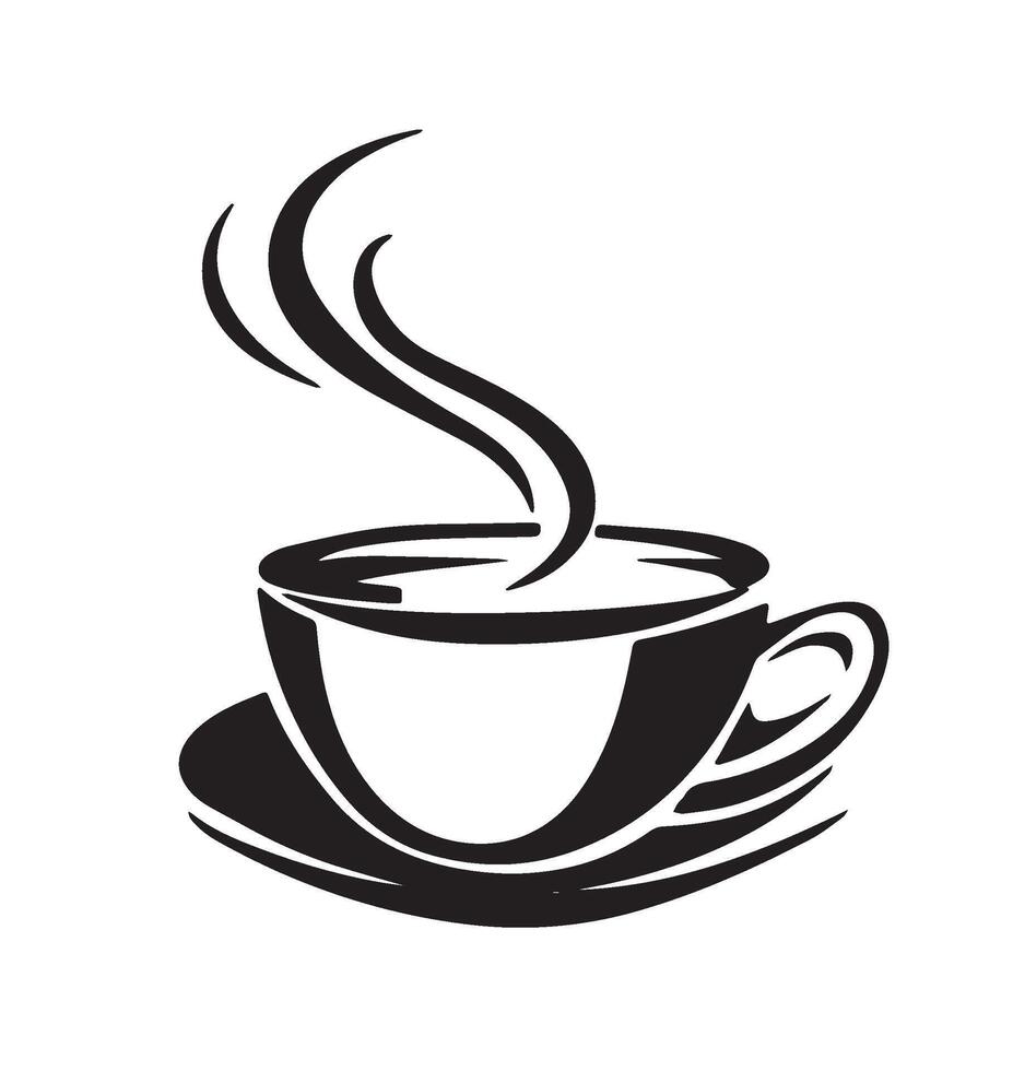 gemakkelijk koffie kop silhouet vector