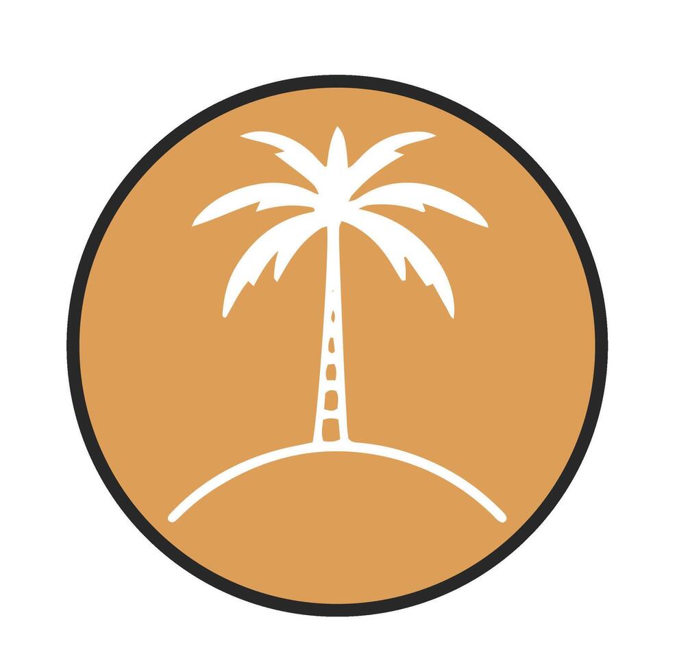gestileerde palm boom Aan eiland vector