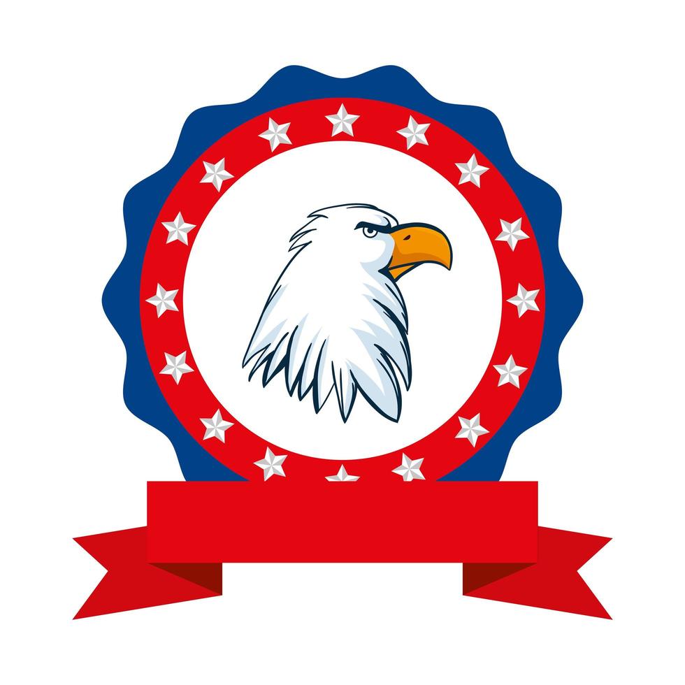 geïsoleerde usa eagle binnen zegel stempel vector design