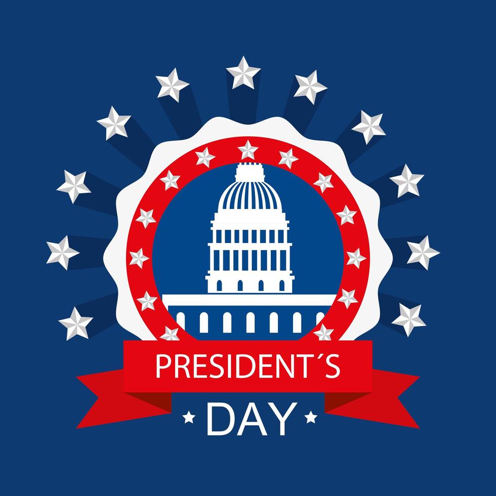 hoofdstad binnen zegelstempel van usa happy presidents day vector design