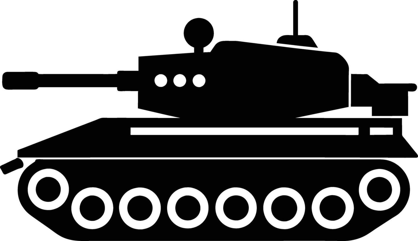 zwart tank silhouet Aan wit achtergrond vector