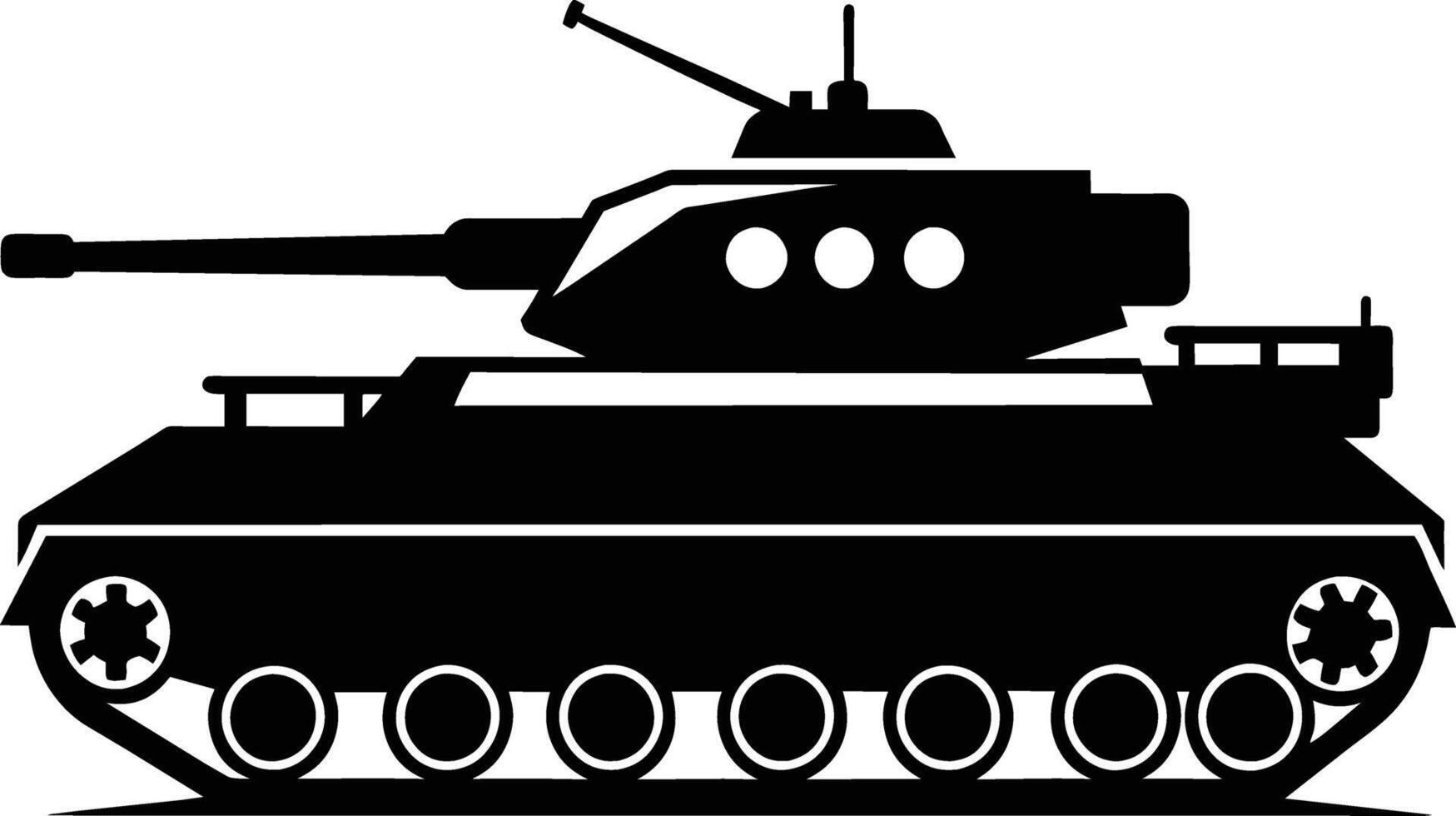 zwart tank silhouet Aan wit achtergrond vector