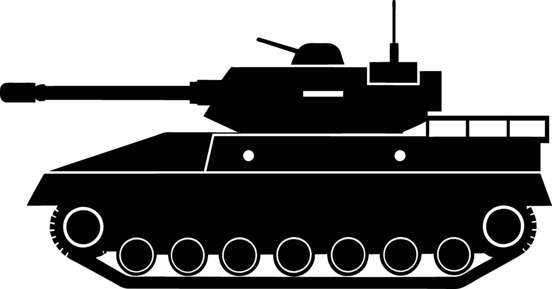 zwart tank silhouet Aan wit achtergrond vector